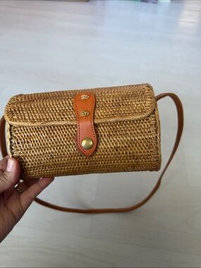 Rattan Shoulder Bag Boho Clutch Bag Handwoven